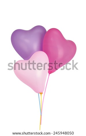 Color glossy set balloons isolated on white background. This has clipping path.