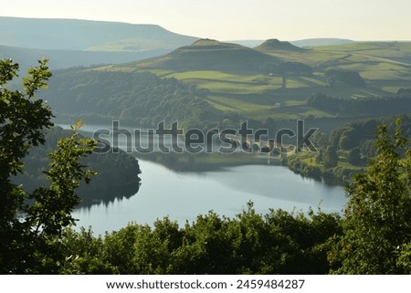 Picture of Ladybower Reservoir during summertime Royalty-Free Stock Photo #2459484287