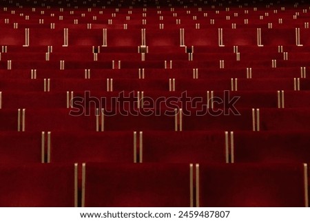 Symmetrical Red Cinema and Opera Hall Seats Photo, Istanbul Turkiye (Turkey)