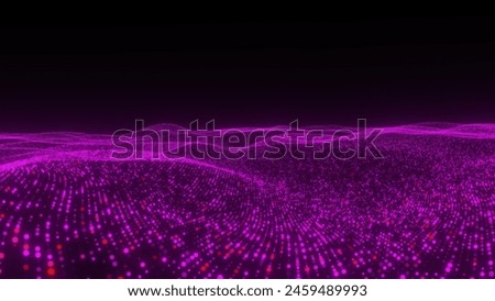 Wave purple particles. Computer generated 3d render. 3D Illustration