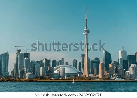 Toronto skyline view from Center Island in Ontario, Canada
