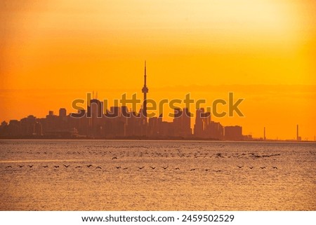 Toronto skyline in the morning just after sunrise