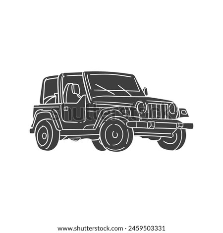 Off Road Icon Silhouette Illustration. Vehicle Vector Graphic Pictogram Symbol Clip Art. Doodle Sketch Black Sign.
