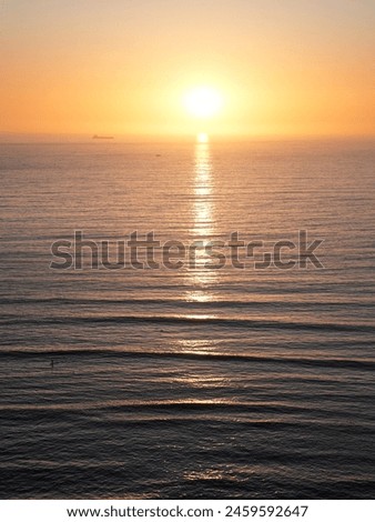 View to Pacific Ocean during the sunset in Palos Verdes Estates Shoreline in California