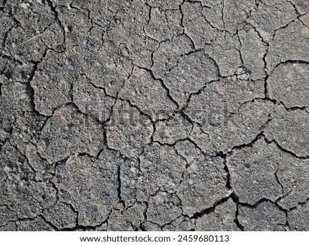 Dry land because it doesn't rain. Drought creates an unhealthy life. High resolution photo source. The ground, the soil, the mud, and the ground are split.