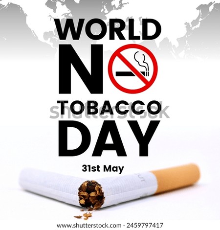 World No Tobacco Day Logo. No Smoking Day Awareness. Poison or cancer of cigarette. Vector. Illustration. Quit Smoking. Lungs cancer. May 31st no no 