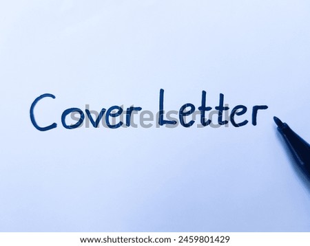Cover letter writting on paper background.