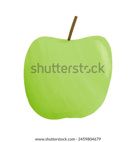 Watercolor vector illustration of apple in childish style.