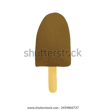 Watercolor vector illustration of an ice cream.