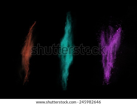 colorful powder splash on black background