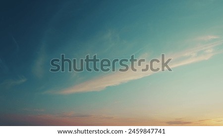 Beautiful sky background with picturesque cirrus clouds. Blue sky called mare s tails indicate fine weather. Royalty-Free Stock Photo #2459847741