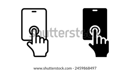 Tap icon set. Hand touch screen smartphone icon. for mobile concept and web design. vector illustration