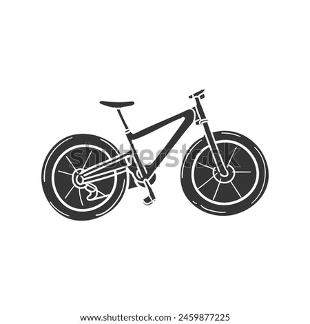 MTB Icon Silhouette Illustration. Mountain Bike Vector Graphic Pictogram Symbol Clip Art. Doodle Sketch Black Sign.
