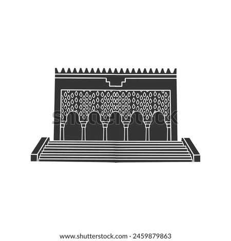 Moroccan Building Icon Silhouette Illustration. Morocco Vector Graphic Pictogram Symbol Clip Art. Doodle Sketch Black Sign.