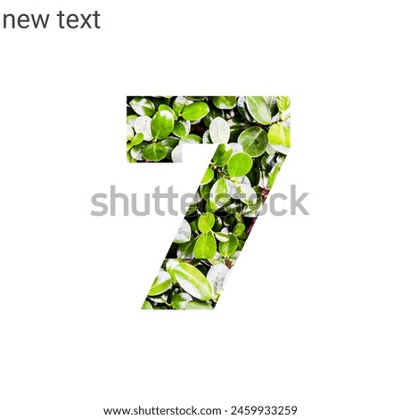 Design number 7 with leaf texture on white background beautiful