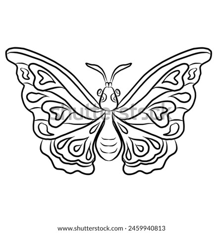 Colorful Butterfly art print poster,Butterfly wall decor.Set of realistic vector butterfly.Collection of vintage elegant illustrations of butterfly.Clip art.Design element for your project.line art