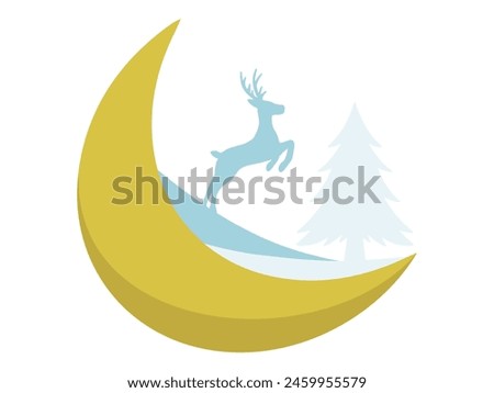 Christmas Tree Crescent moon Background