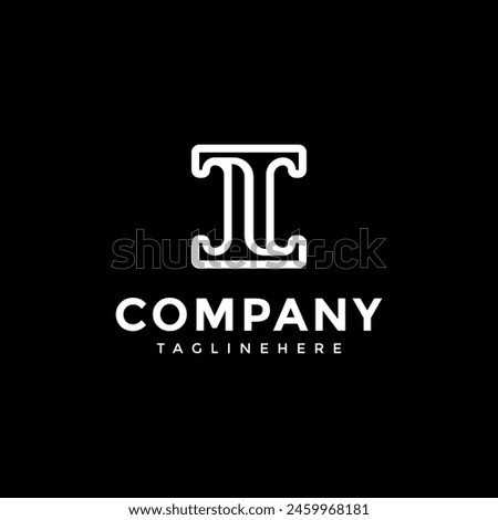 Minimalist initial T law firm logo design vector template
