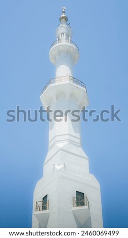 Minaret of Wonderfull Syekh Zayed Mosque in Solo Royalty-Free Stock Photo #2460069499