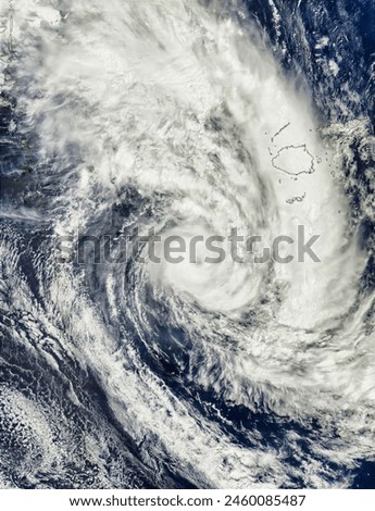 Tropical Cyclone Eseta off Fiji. . Elements of this image furnished by NASA.