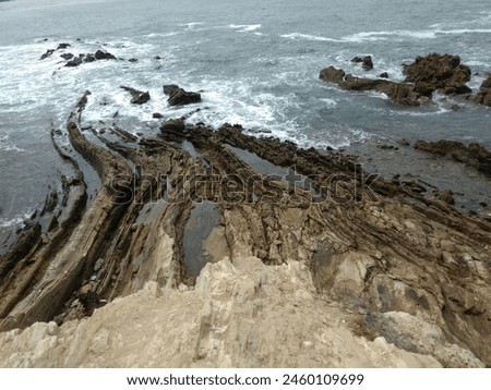 Ocean view at Palos Verdes Peninsula, Los Angeles, California. Beautiful marine landscape. Sea coast rocks and waves. 