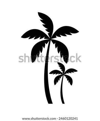 Coconut palm tree icon, simple style palm tree silhouette.