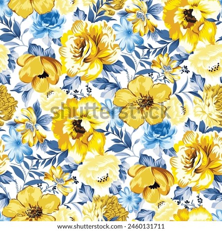 seamless flower pattern on white background
