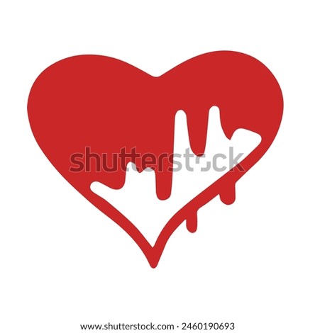 Red heart clip art with white background