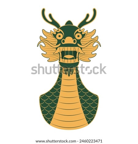 Dragon Boat Festival dragon boat line art hand drawn illustration. Dragon Boat Festival, traditional holiday clip art, card, banner, poster element. Asian style design, isolated vector.