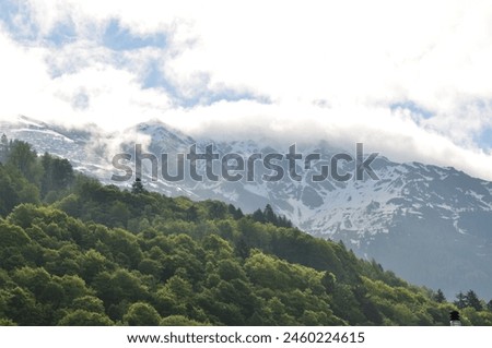 snowy mountain landscape photo photographed in austrian alps  