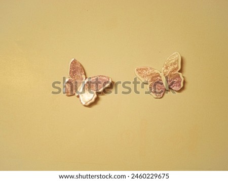 Beautiful and sweet butterfly background white, pink, yellow
