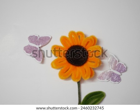 Sunflower and butterfly background image