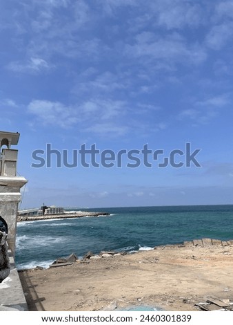 A picture of the Mediterranean Sea in Alexandria, Egypt