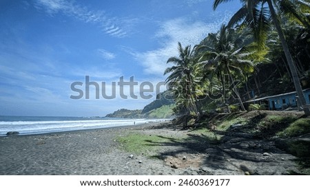 view of pecaron beach kebumen, Indonesia 