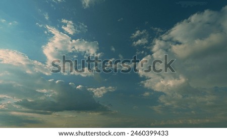 Sky Blue Or Azure Sky And Clouds Is Bright Blue Background. Cloudscape Background Sunset Sky Nature Background.