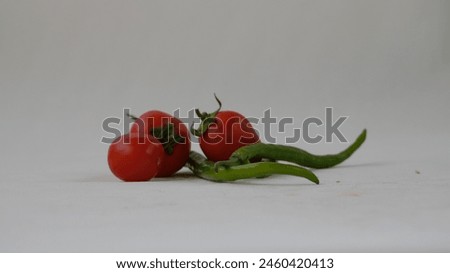 Close up photography of Green Chili Pepper Green and Tomato Chili Pepper stock photography. Stock photography.