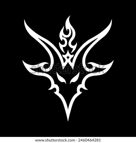 The pentagram, the sign of Lucifer. The head of a horned Goat in a pentagram. Sigil of Baphomet, isolated on black, vector illustration