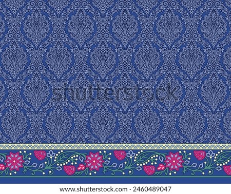 Mughal Motif Ornament Seamless Pattern Multi Color Motif Background