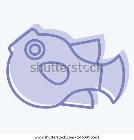 Icon Puffer Fish. related to Seafood symbol. two tone style. simple design illustration