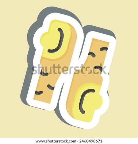 Sticker Geoduck Pacific. related to Seafood symbol. simple design illustration