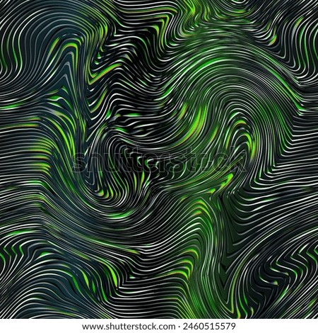 Toxic green color wavy. Seamless pattern