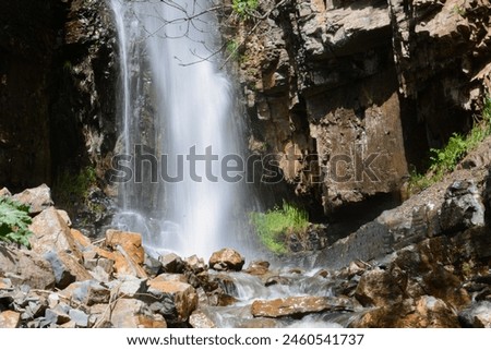 Tall waterfall wall art. Hight waterfall print set. Rocky mount and cascading waterfall. Beautiful waterfall picture