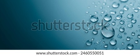 Water droplets on blue background, mobile phone wallpaper, macro photography of water drops on light blue surface, top view, closeup, high resolution, wallpaper, rain, sad, watery, cool, fresh