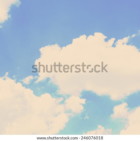 Clouds blue sky - vintage effect style picture
