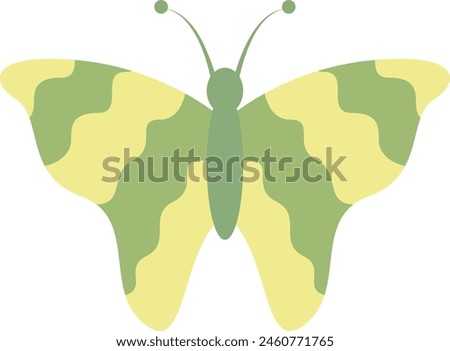 Adorable Butterfly with Cute Cartoon Design. Isolated Vector Illustration.