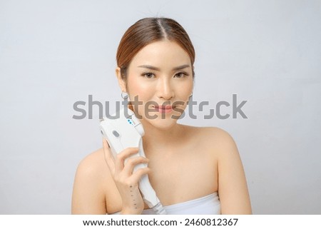 Radiant Asian Woman Getting HIFU Skin Tightening Treatment