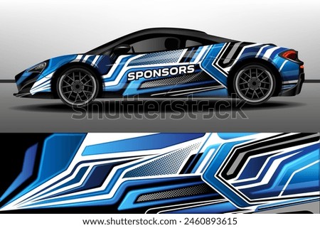 Аbstract racing and sport background for racing livery or daily use car vinyl decal. Design of car stickers. Racing car packaging design vector.
