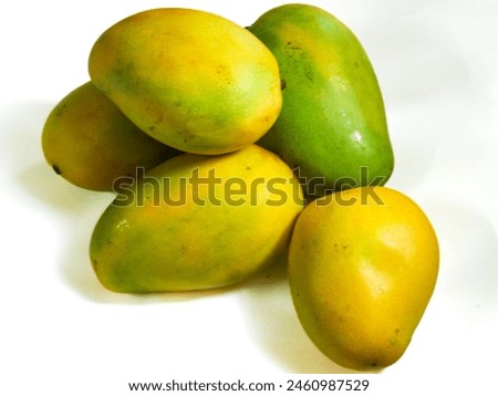 Ripe Banganapalle or Banganapalli mangoes also known as Benishan and Bernisha which is state fruit of Andhra Pradesh. it is cultivated in and around Banaganapalle village in Nandyal District of Andhra
