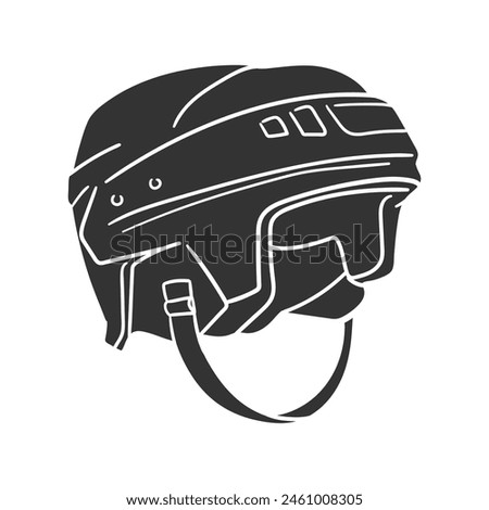 Ice Hockey Icon Silhouette Illustration. Helmet Vector Graphic Pictogram Symbol Clip Art. Doodle Sketch Black Sign.