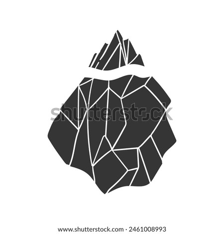 Iceberg Icon Silhouette Illustration. Ice Vector Graphic Pictogram Symbol Clip Art. Doodle Sketch Black Sign.
